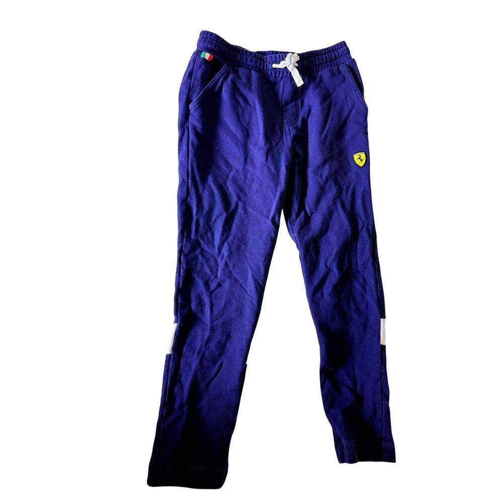 Scuderia Ferrari Kids Navy Blue Fleece Track Joggers sz 10/12